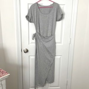 Grey casual wrap dress